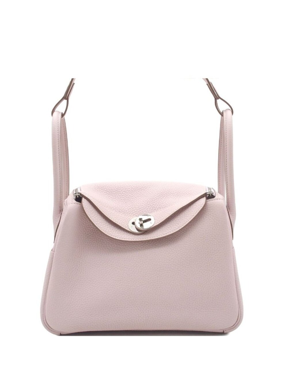 Hermes Lindy 26 Verso Mauve Pale Nata Silver Taurillon Clemence 2-Way Shoulder